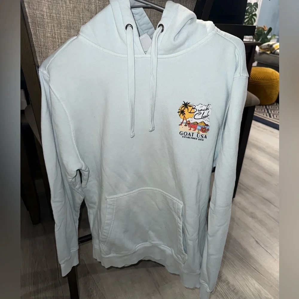 GOAT USA.  Beach Club Hoodie. Adult Size X-Small Unisex. Excellent condition. - Picture 4 of 4